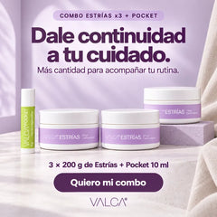 Combo Valca Estrías x 3 + Pocket 10ml - Beauty Week