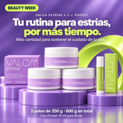Combo Valca Estrías x 3 + Pocket 10ml - Beauty Week