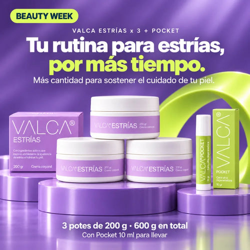 Combo Valca Estrías x 3 + Pocket 10ml - Beauty Week